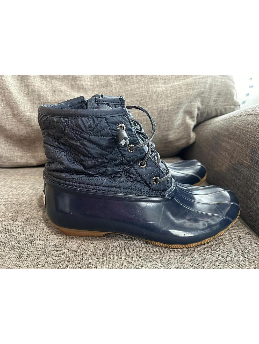 Sperry Top Sider Saltwater Duck Boots Women’s Size 10 Waterproof Navy STS82681